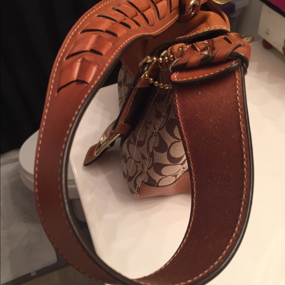 Coach Brown and Tan Shoulder Bag - Picture 5 of 7